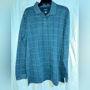 Van Heusen Teal Checkered Polo Shirt